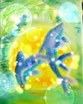 パステルフジアート【月夜のドルフィン】