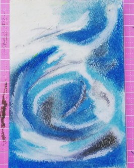 クレパスアート【渦巻く感情】